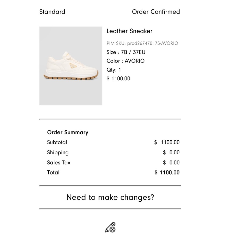 Prada leather Cream Sneakers with Brown Sole - Picture 6 of 15